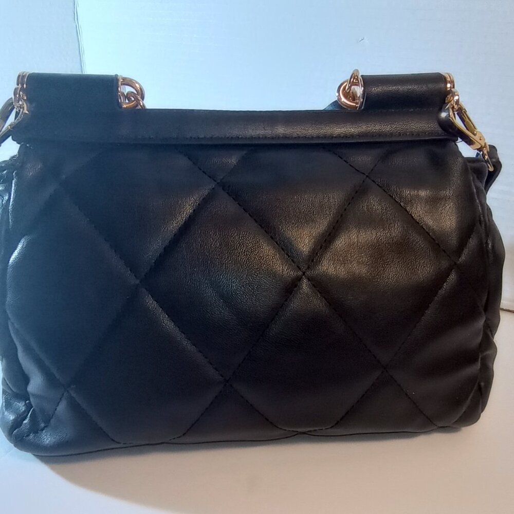 Badgley Mischka Diamond Quilted Studded Black Crossbody - Picture 12 of 16